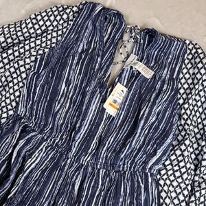 Tommy Bahama Sanibelle Blues Pintuck Tunic Cover Up Mare Navy Blue White S/M NWT